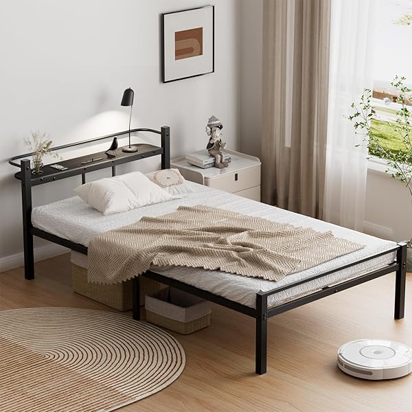 Amazon｜ベッド ベッドフレーム シングル ブラック 黒 ヘッドレス 長さ